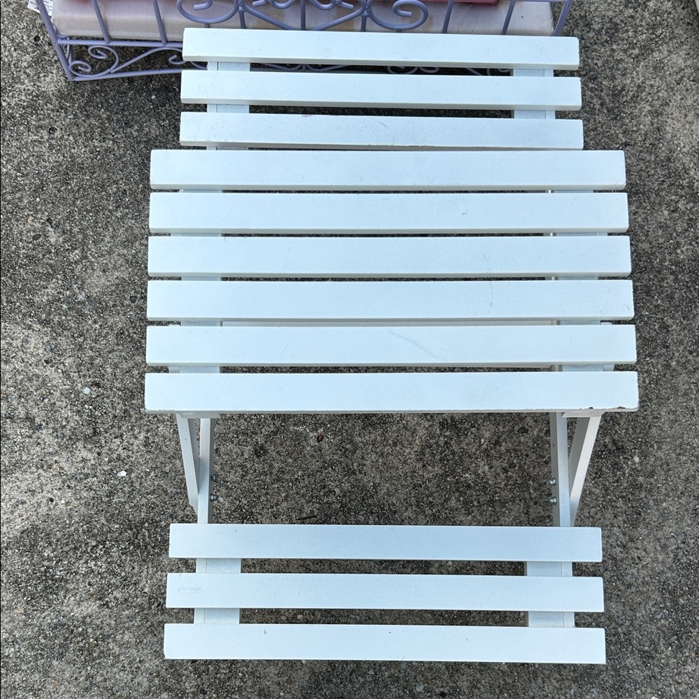 White Slatted Outdoor Table